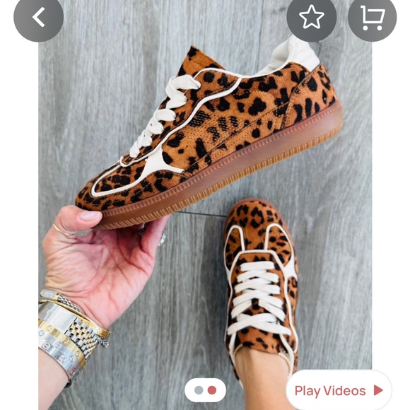 Leopard Print Women's Sneakers with White Accents - Picture 6 of 6